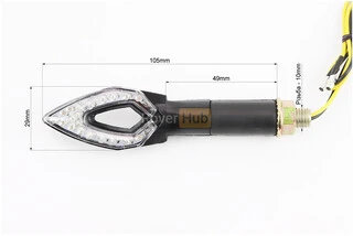 Поворот діодний LED СТРЕЛА з отвором ЧОРНИЙ, 2шт (довгий)