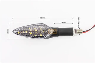 Поворот діодний RACING чорний малий, 2шт, тип 1