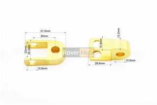 Подовжувач заднього амортизатора 30мм к-кт 2шт + болти + гайки, золотистий