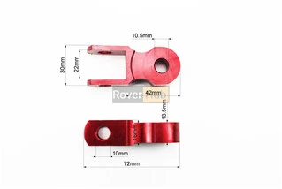 Подовжувач заднього амортизатора 45мм к-кт 2шт + болти + гайки, червоний