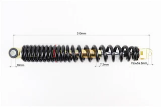 Амортизатор задній GY6/Honda - 310мм*d41мм (втулка 10мм / вилка 8мм), чорний
