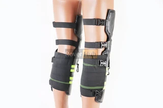 Наколенники защитные, утепленные (колено+голень) к-кт 2шт, Чёрные со светоотражающей полосой