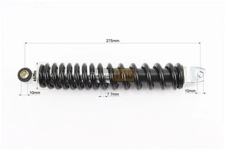 Амортизатор задній GY6/Suzuki - 275мм*d45мм (втулка 10мм / вилка 10мм), чорний