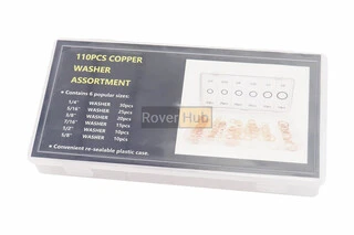 Набір мідних шайб (6х10х1, 8х14х1, 10х16х1, 12х16х1,5, 14х20х2, 16х22х1,5) 6 видів, 110шт