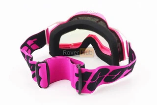 Окуляри кросові/ендуро/АТV, біло-рожеві (дзеркальне скло)
