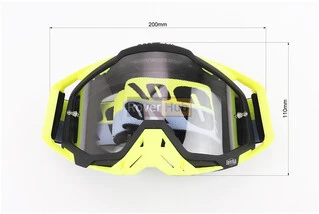 Окуляри кросові/ендуро/АТV, жовто-чорні (прозоре скло)