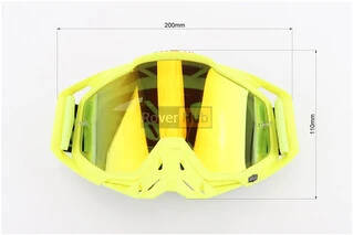 Окуляри кросові/ендуро/АТV, жовті (дзеркальне скло)