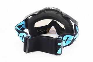 Окуляри кросові/ендуро/АТV, чорно-блакитні С185 (прозоре скло)