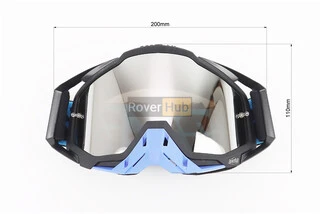 Окуляри кросові/ендуро/АТV, чорно-блакитні С185 (прозоре скло)