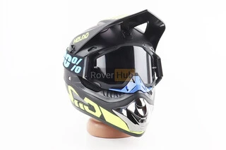 Окуляри кросові/ендуро/АТV, чорно-блакитні С187 (прозоре скло)