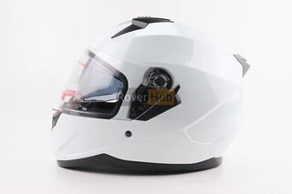 Шолом інтеграл, закритий (сертифікація DOT)+відкидні окуляри BLD-M67 L (59-60см), БІЛИЙ глянець