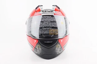 Шолом інтеграл, закритий ZS-811 Solid M, ЧЕРВОНИЙ глянець з білим малюнком