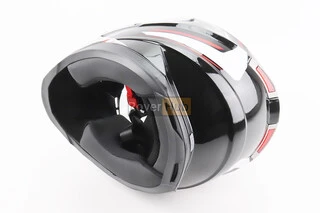 Шолом інтеграл, закритий BLD-M62 S (55-56см), ЧОРНИЙ/БІЛО-ЧЕРВОНИЙ