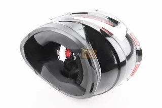 Шолом інтеграл, закритий BLD-M62 М (57-58см), ЧОРНИЙ/БІЛО-ЧЕРВОНИЙ