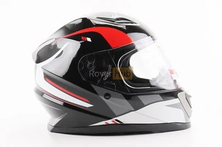 Шолом інтеграл, закритий BLD-M62 М (57-58см), ЧОРНИЙ/БІЛО-ЧЕРВОНИЙ