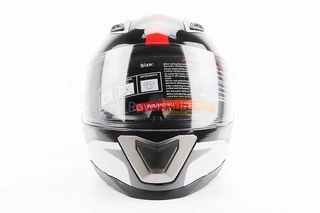 Шолом інтеграл, закритий BLD-M62 М (57-58см), ЧОРНИЙ/БІЛО-ЧЕРВОНИЙ