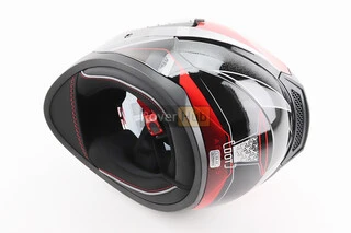 Шолом інтеграл, закритий (сертифікація DOT)+відкидні окуляри BLD-M67 L (59-60см), ЧОРНИЙ/ЧЕРВОНО-СІРИЙ