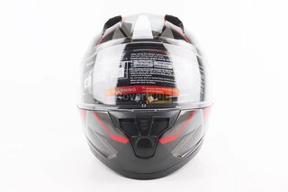 Шолом інтеграл, закритий (сертифікація DOT)+відкидні окуляри BLD-M67 L (59-60см), ЧОРНИЙ/ЧЕРВОНО-СІРИЙ