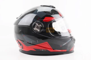 Шолом інтеграл, закритий BLD-М65 L (59-60см), ЧОРНИЙ/ЧЕРВОНО-СІРИЙ