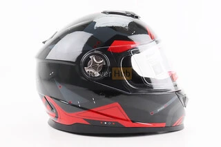 Шолом інтеграл, закритий BLD-М65 S (55-56см), ЧОРНИЙ/ЧЕРВОНО-СІРИЙ