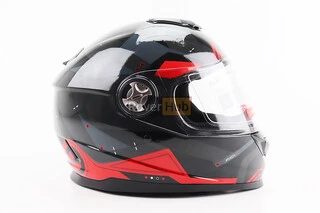 Шолом інтеграл, закритий BLD-М65 М (57-58см), ЧОРНИЙ/ЧЕРВОНО-СІРИЙ