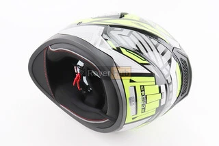 Шолом інтеграл, закритий (сертифікація DOT)+відкидні окуляри BLD-M67 L (59-60см), ЧОРНИЙ/НЕОНОВО-ЗЕЛЕНИЙ