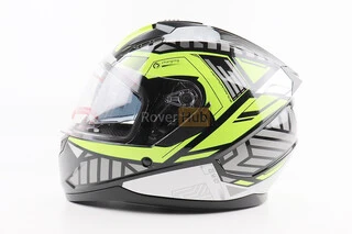 Шлем интеграл, закрытый (сертификация DOT)+откидные очки BLD-M67 М (57-58см), ЧЕРНЫЙ/НЕОНОВО-ЗЕЛЕНЫЙ