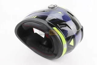 Шлем интеграл, закрытый BLD-М65 М (57-58см), ЧЕРНЫЙ/НЕОНОВО-ЖЕЛТО-СИНИЙ