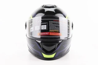 Шлем интеграл, закрытый BLD-М65 М (57-58см), ЧЕРНЫЙ/НЕОНОВО-ЖЕЛТО-СИНИЙ