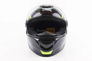 Шлем интеграл, закрытый BLD-М65 М (57-58см), ЧЕРНЫЙ/НЕОНОВО-ЖЕЛТО-СИНИЙ