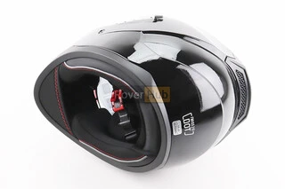 Шолом інтеграл, закритий (сертифікація DOT)+відкидні окуляри BLD-M67 L (59-60см), ЧОРНИЙ глянець