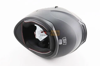 Шолом інтеграл, закритий (сертифікація DOT)+відкидні окуляри BLD-M67 L (59-60см), ЧОРНИЙ матовий