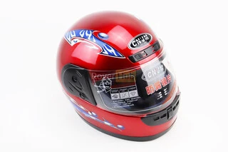 Шолом інтеграл, закритий з коміром, ЧЕРВОНИЙ з малюнком (незначні відмінності малюнків, можливі дефекти фарбування)