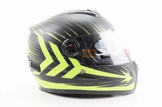 Шлем интеграл, закрытый (сертификация DOT)+откидные очки BLD-M61 S (55-56см), ЧЕРНО-ЖЕЛТЫЙ (флюоресцентный)