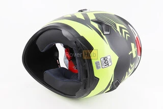 Шлем интеграл, закрытый (сертификация DOT)+откидные очки BLD-M61 M (57-58см), ЧЕРНО-ЖЕЛТЫЙ (флюоресцентный)