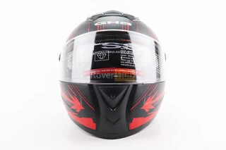 Шлем интеграл, закрытый (сертификация DOT)+откидные очки BLD-M61 M (57-58см), ЧЕРНО-КРАСНЫЙ (флюоресцентный)