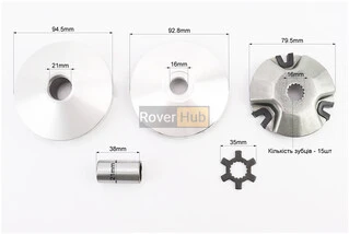 Вариатор передний к-кт Yamaha JOG 90 (под вал 16мм) + втулка, крыльчатка, крест