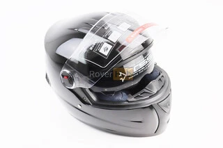 Шолом інтеграл, закритий+окуляри BLD-М61 S (55-56см), ЧОРНИЙ глянець