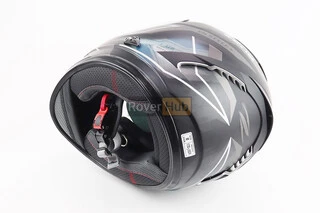 Шолом інтеграл, закритий+відкидні окуляри ZS-806F Solid M, ЧОРНИЙ мат з малюнком