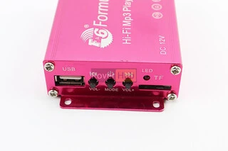 АУДИО-блок (МРЗ-USB/SD, FM-радио, пультДУ, сигнализация) + колонки 2шт (синие)