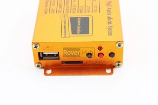 АУДІО-блок (МРЗ-USB / SD, пультДУ, сигналізація) + колонки 2шт (прозорі)