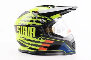 Шолом кросовий/ендуро/АТV зі склом BLD-819-7 L (59-60см), ЧОРНИЙ/ЖОВТО-ПОМАРАНЧЕВИЙ