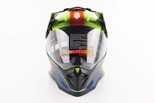 Шолом кросовий/ендуро/АТV зі склом BLD-819-7 L (59-60см), ЧОРНИЙ/ЖОВТО-ПОМАРАНЧЕВИЙ