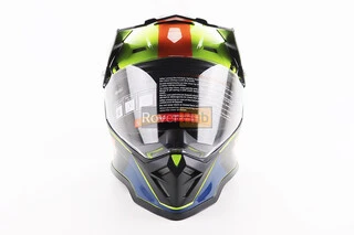 Шлем кроссовый/эндуро/АТV со стеклом BLD-819-7 S (55-56см), ЧЕРНЫЙ/ЖЕЛТО-ОРАНЖЕВЫЙ