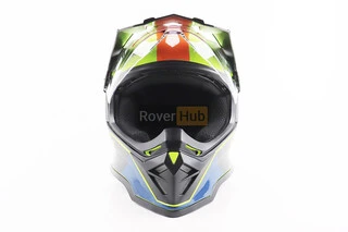 Шлем кроссовый/эндуро/АТV со стеклом BLD-819-7 М (57-58см), ЧЕРНЫЙ/ЖЕЛТО-ОРАНЖЕВЫЙ