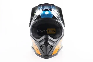 Шлем кроссовый/эндуро/АТV со стеклом BLD-819-7 L (59-60см), ЧЕРНЫЙ/ЖЕЛТО-СИНИЙ