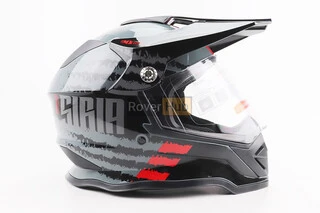 Шолом кросовий/ендуро/АТV зі склом BLD-819-7 L (59-60см), ЧОРНИЙ/СІРО-ЧЕРВОНИЙ