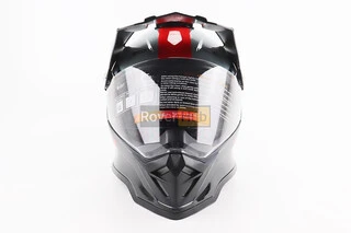 Шолом кросовий/ендуро/АТV зі склом BLD-819-7 L (59-60см), ЧОРНИЙ/СІРО-ЧЕРВОНИЙ