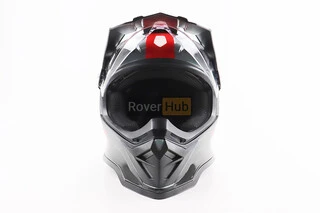 Шолом кросовий/ендуро/АТV зі склом BLD-819-7 L (59-60см), ЧОРНИЙ/СІРО-ЧЕРВОНИЙ