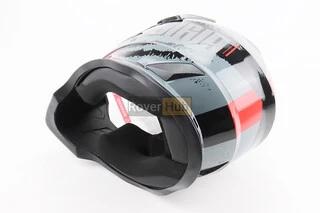 Шлем кроссовый/эндуро/АТV со стеклом BLD-819-7 S (55-56см),  ЧЕРНЫЙ/СЕРО-КРАСНЫЙ